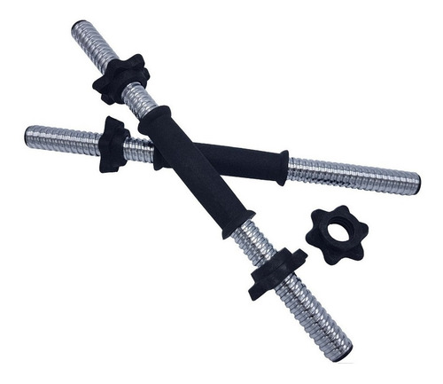 Imagem 2 de 10 de Kit 40kg Anilhas+2 Barras 40cm Com Rosca+1 Barra 120cm+corda