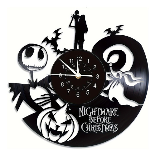 Sally&jack Skellington - Reloj De Pared Con Disco De Vinilo,