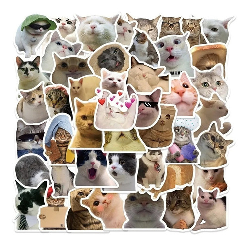 Gato Gatitos - Set De 50 Stickers / Calcomanias / Pegatinas