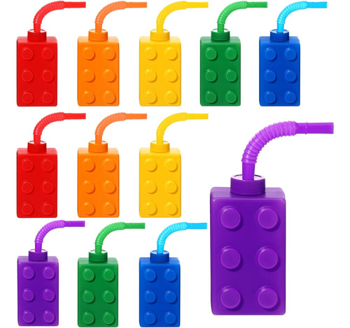 Paquete 12 Vasos Bloques Constructores Fiesta Niños Lego