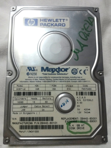 Disco Duro Ide 8.4gb - 3.5  Maxtor