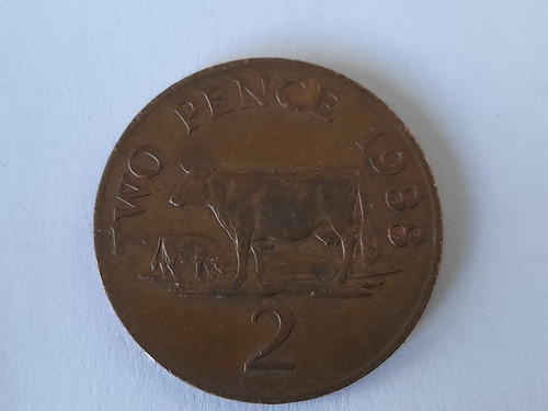 Moneda De Guernsey 1988 2 Pence (x749.
