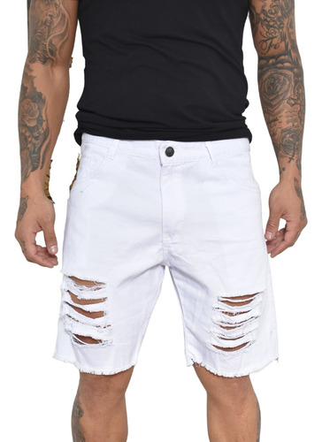 Shorts Masculino Preto Caramelo Jeans Flex