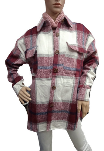 Imagen 4 de 5 de Leñadora Abrigada Camisa Tartan Cuadros Mujer Dama