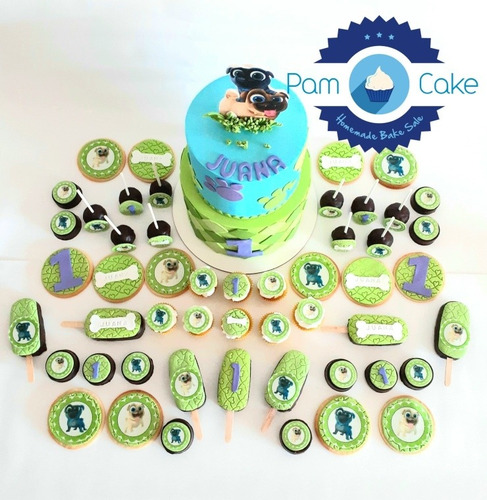 Torta Artesanal Bingo Y Rolly Perros Perritos Puppy Dog Pals