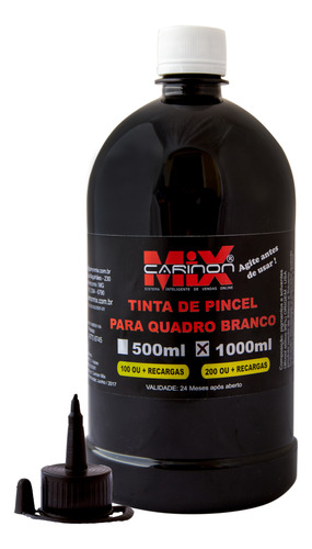 Tinta Para Pincel De Quadro Branco 1 Litro Preto