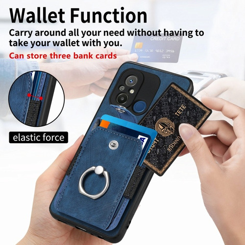 Funda Para Xiaomi Ring Card Leather + Cristal Templado 9d