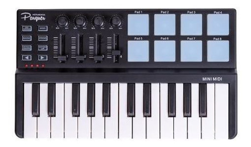 Teclado Controlador Mini Midi Parquer 25 Teclas 8 Pads Usb