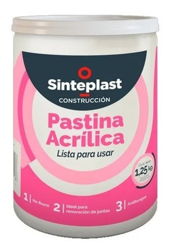 Pastina Acrilica Sinteplast Lista Para Usar Blanco 1,25kg