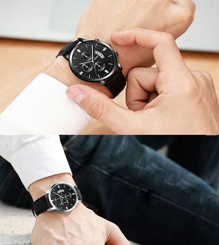 Nuevo Original Watch Con Fecha Reloj De Moda Correas Hombres