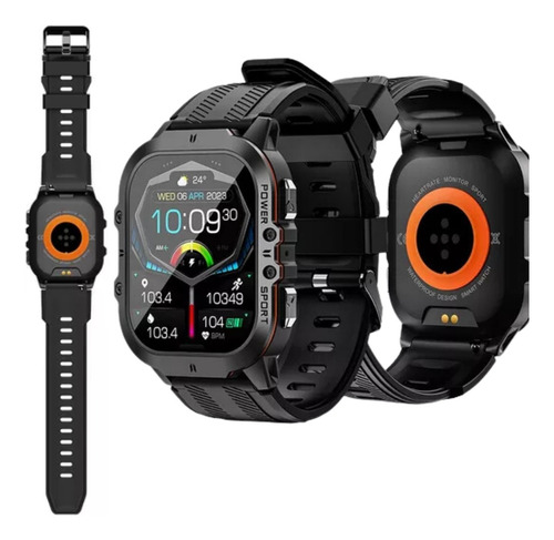 Smartwatch Spark X Tela Amoled + Pulseira Extra Laranja Caixa Preto Pulseira Laranja-claro Bisel Cinza-escuro Desenho Da Pulseira Mesh