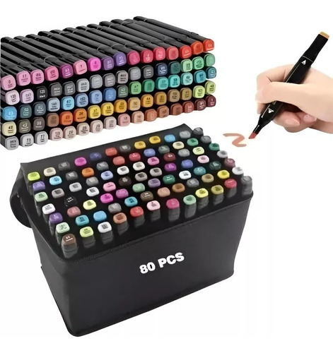 Set 80 Plumones Para Pintar Doble Punta Rotulador Para Dibujo Pasteleriacl Lapices De Colores Marcadores Permanentes