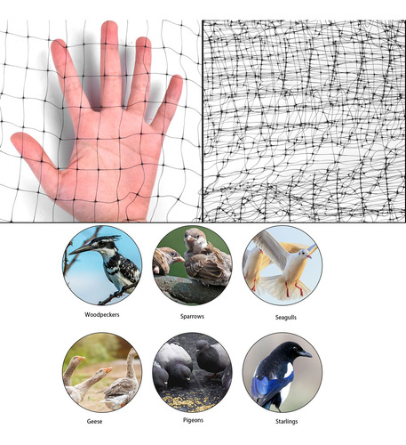 Red Para Pájaros Garden Netting De 2,1 M X 10 M Con 20 Brida