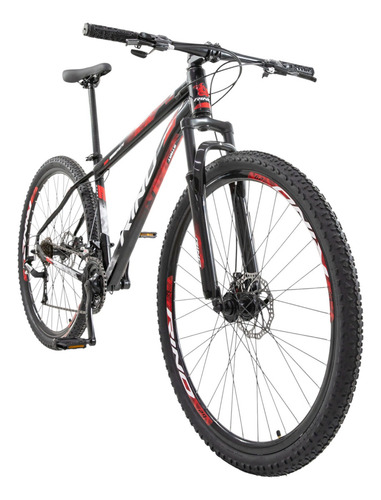 Bicicleta Aro 29 Alumínio 24v Rino Start Mtb Disco Suspensão Cor Preto/vermelho Tamanho Do Quadro 21