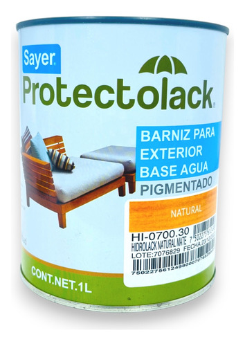 Protectolack Sayer Base Agua Para Madera 1 Litro