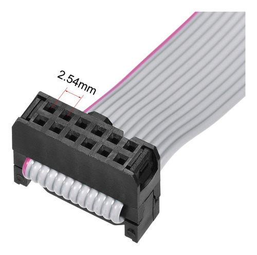 Cable Plano Flexible Idc 12 Pin Conector Fc/fc Tipo A Gris