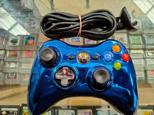 Control Xbox 360 Azul Cromado
