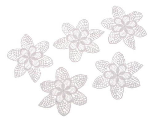 5 Piezas Blancas Etiquetas De Bordados Parches De Flores