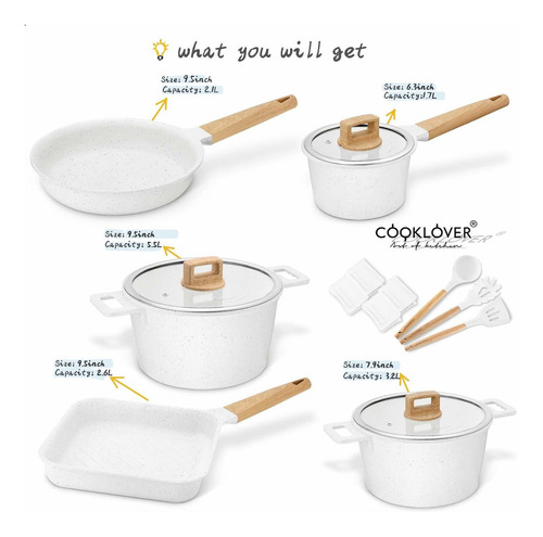 Imagen 3 de 9 de Set Cooklover De Ollas Y Sartenes, Antiadherente, 13piezas
