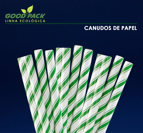 600 Canudos De Papel Biodegradáveis 6x197mm 