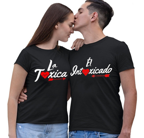 Poleras Con Diseño Pareja - Amor - Amistad - Toxica Intox