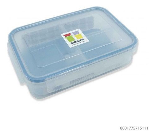 Contenedor Rectangular Con Tapa Y Divisiones Plastico 1.1 L