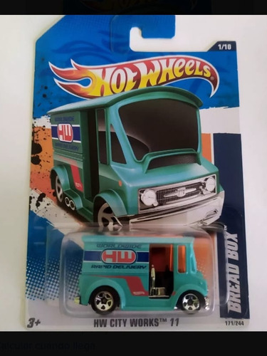 Hot Wheels Hw City Works Azul Celeste Bread Box