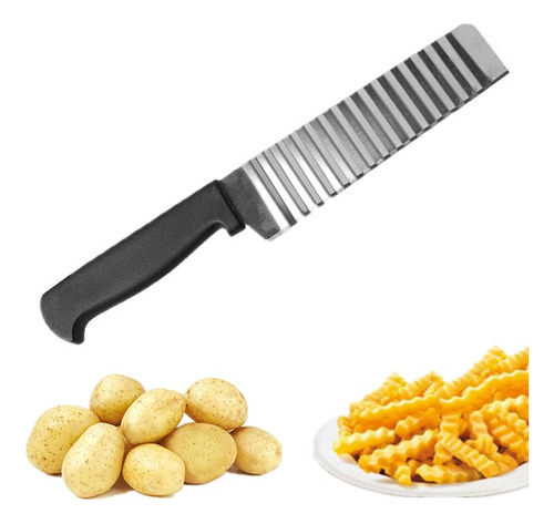 Cuchillo Cortador Ondulado Papas Fritas Picador Rebanador 