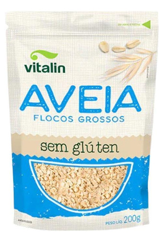 Kit 3x: Aveia Em Flocos Grossos Sem Glúten Vitalin 200g