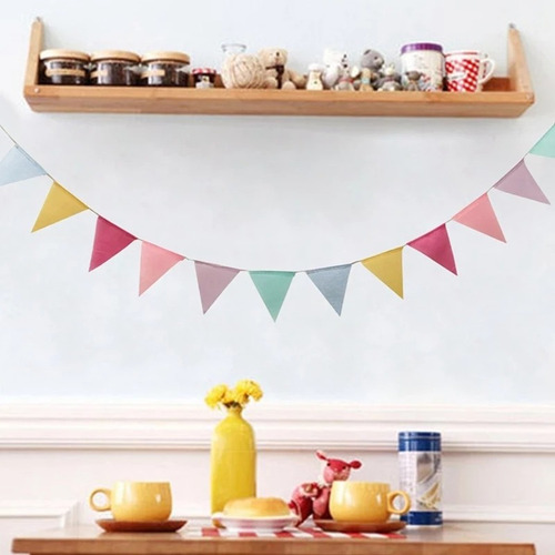 Imagen 7 de 10 de Banderines Decorativos Guirnaldas De Tela