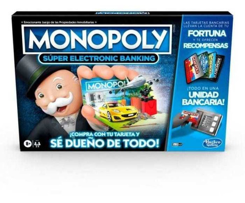 Juego Mesa Familiar Monopoly Super Banco Electrónico Hasbro.