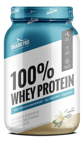 100% Whey Protein Pote 900g Shark Pro - Wpc - Vários Sabores