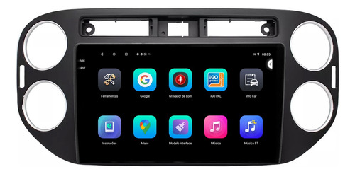 Central Multimidia Tiguan 10/17 9p Android 2gb 64gb Carplay