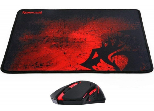 Mouse y Pad 2 en 1 Gamer Redragon M601WL-BA Negro/Rojo