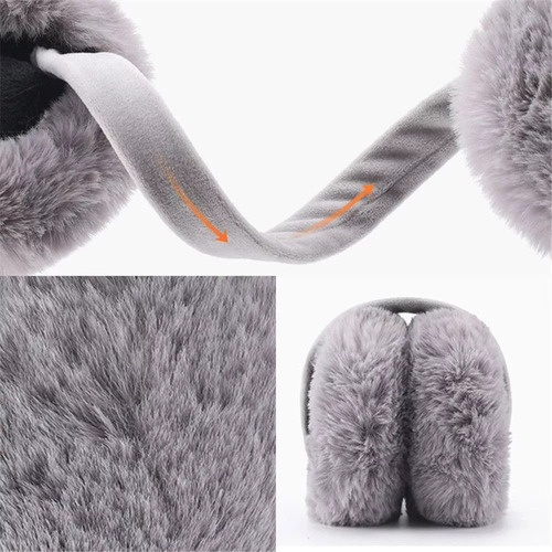 . Orejeras For Mujer, De Peluche De Esquí De Color Sólido