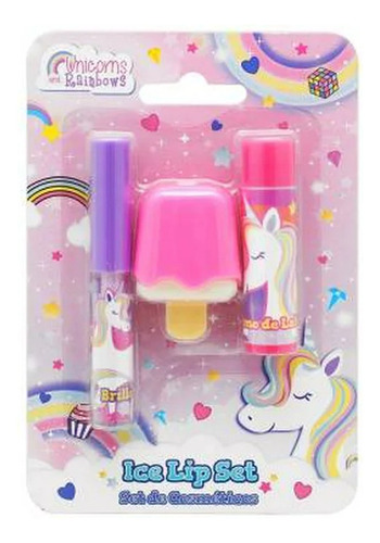 2 Pza Set De Cosméticos Unicorns And Rainbows 3 Pzas
