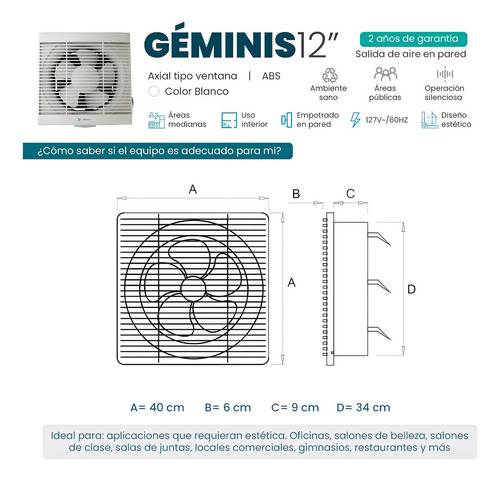 Extractor De Aire Geminis 12 Pulgadas Masterfan
