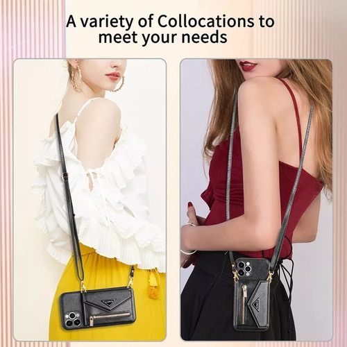 Funda De Piel Para iPhone Funda Tipo Cartera Con Correa