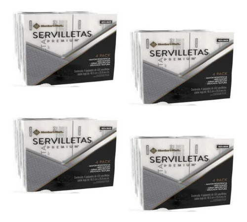 Servilletas Premium Member's Mark  16 Paquetes Con 100piezas