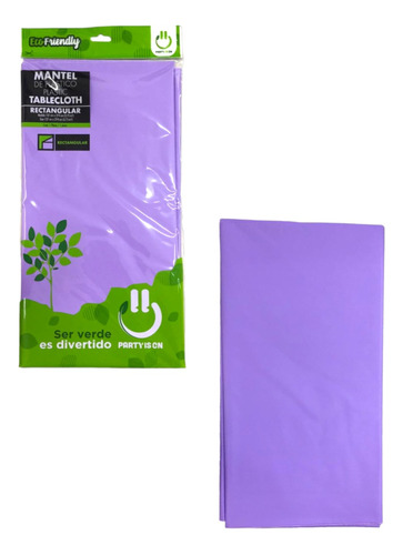 1 Mantel Rectangular De Plastico Color Lavanda Para Fiesta