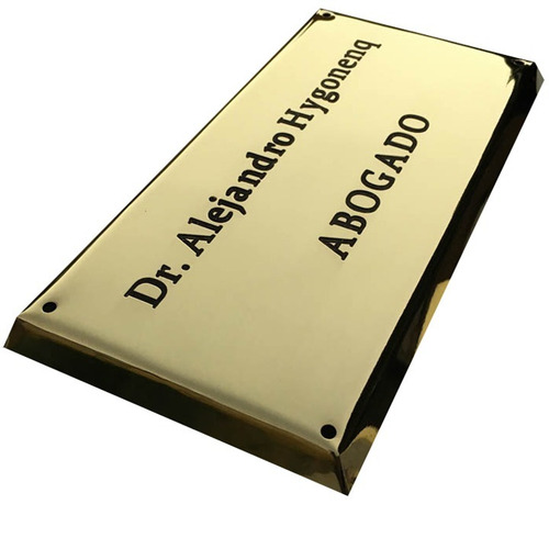 Placa Bronce Profesional, Doctor, Abogado, Contador 30x20 Cm