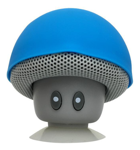 Caixinha De Som Bluetooth Mini Cogumelo Ventosa Celular Azul