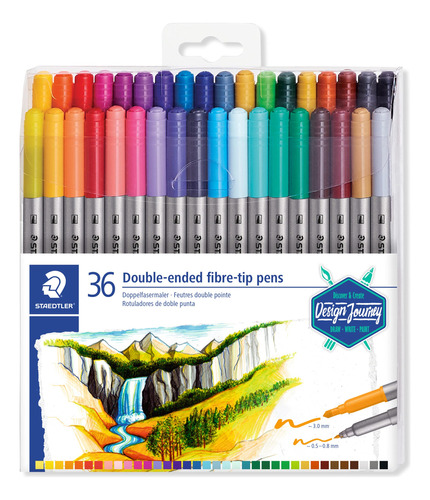 Staedtler Boligrafo Fibra Doble Extremo,tinta Lavable Punta