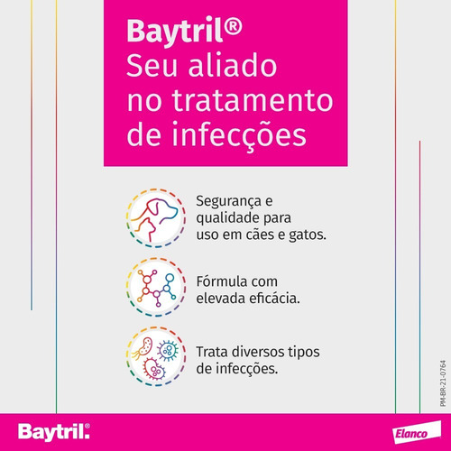 Baytril Flavour 15mg C/10 Comprimidos Palatáveis