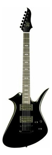 Guitarra elétrica AXL Jacknife, Wavepoint & Clutch Wavepoint em amieiro preto brilhante com escala de jacarandá
