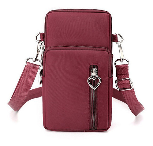 Versión Coreana Bolsa De Teléfono Femenino Cross Body Bag Color Rojo