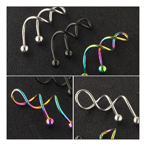 Pendientes Helix Con Forma De Ombligo Torcido, 3 Unidades
