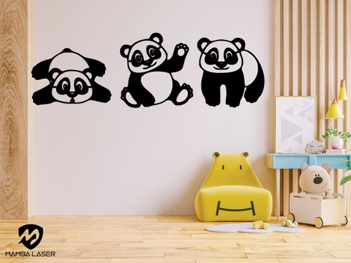 Cuadro Decorativo - Pandas Tiernos / Fibroplus Calado