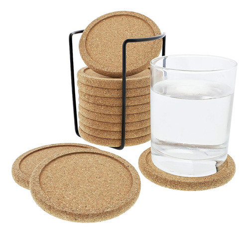 Cork Coasters Con Labio Para Bebidas Absorbentes | 12 Cola 4