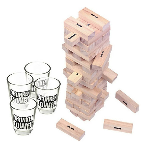 Juego De Mesa Torre Drinking Game Madera Shot Retos Castigos